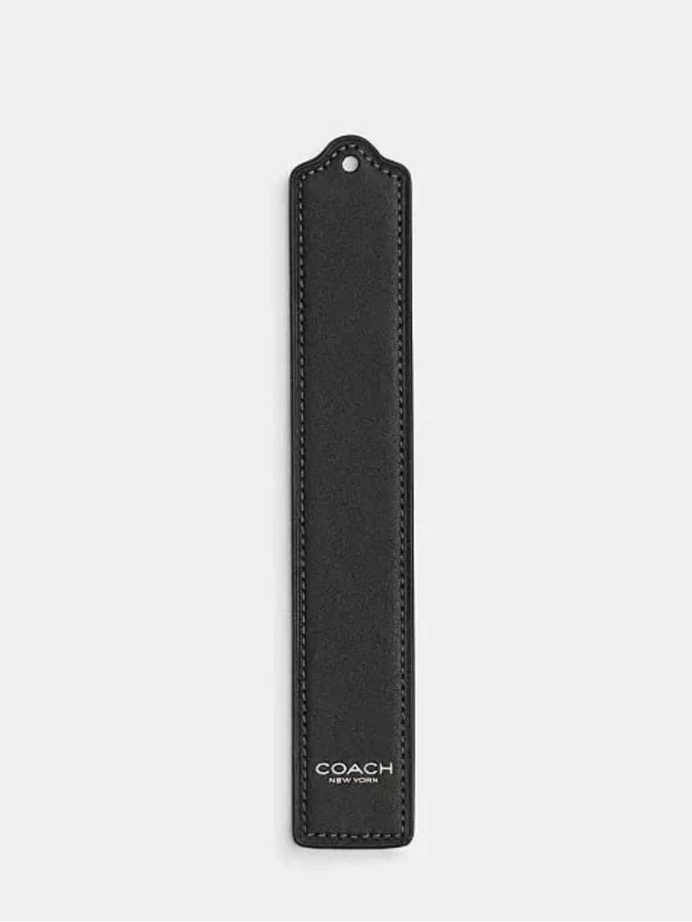 Coach Boxed Bookmark in Silver/Black Glovetanned Leather NWT